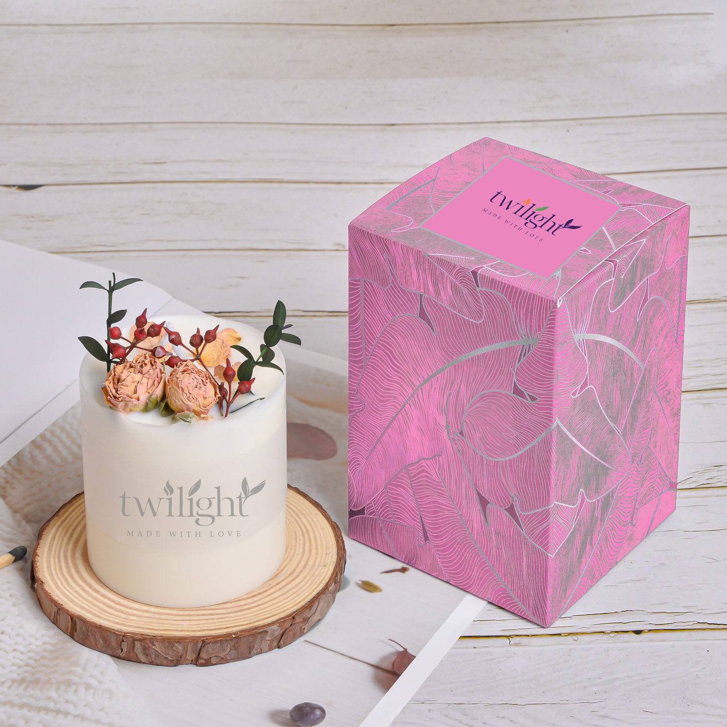 Aromatherapy garden set & Flower Candle Rose Fruit Temptation